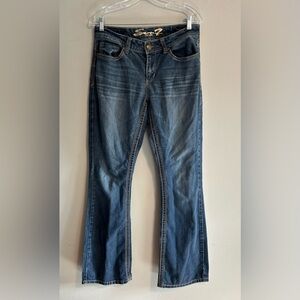 Seven7 Bootcut Jeans Women’s Size 10 Embroidered Flap Pockets Stretch Denim